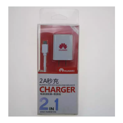 2in1 Flat Pin 2.0A for Huawei Mobile Charger With Micro USB Cable